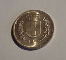 Schweizer 5 Franken Münze Jahrgang 1969 sehr schön