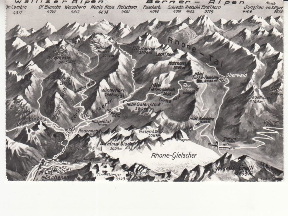 Cartoline postali: Walliser Berner Alpen 1966 – Usato da Bürglen TG venduto da StampGraf
