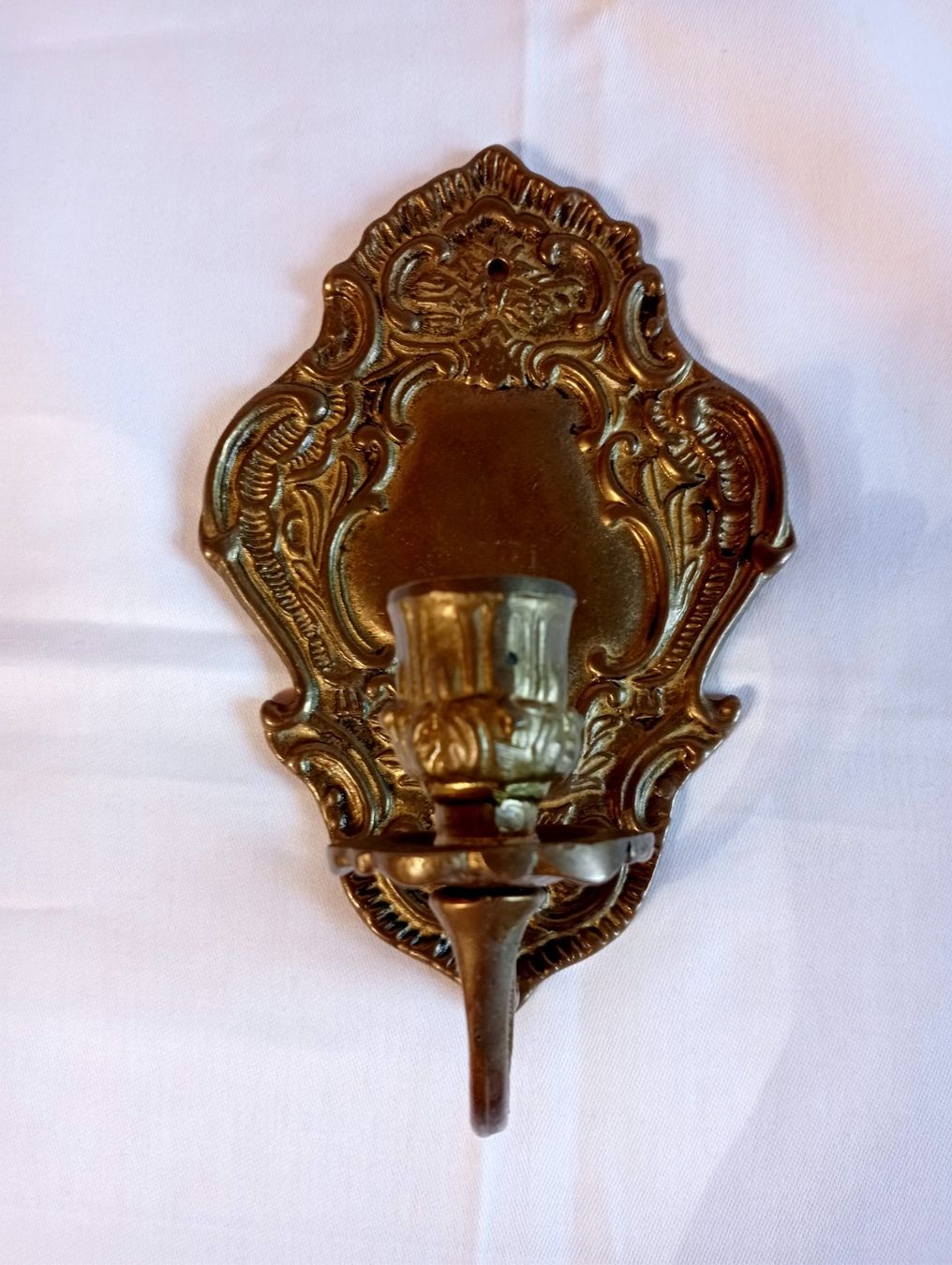 Portacandele: Antiker Wandkerzenhalter aus Messing oder Bronze 818 Gramm – Usato da Oberdorf BL venduto da Barocki888 1