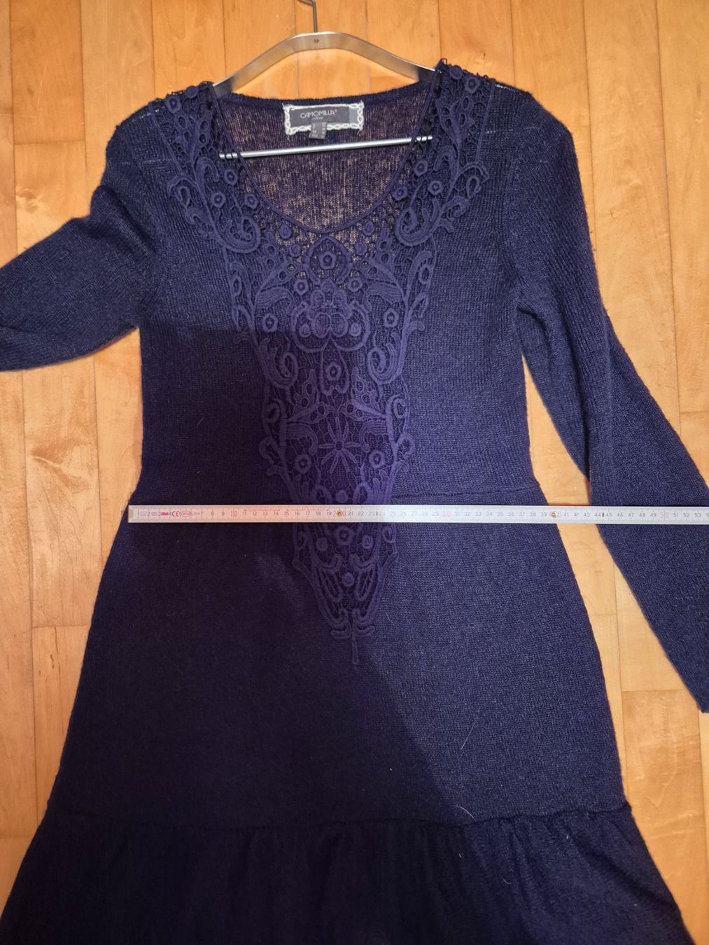 Vestiti: Dunkelblaues Strickkleid mit Spitze, inkl.Unterrock – Usato da Walenstadt venduto da grischalounge1 7