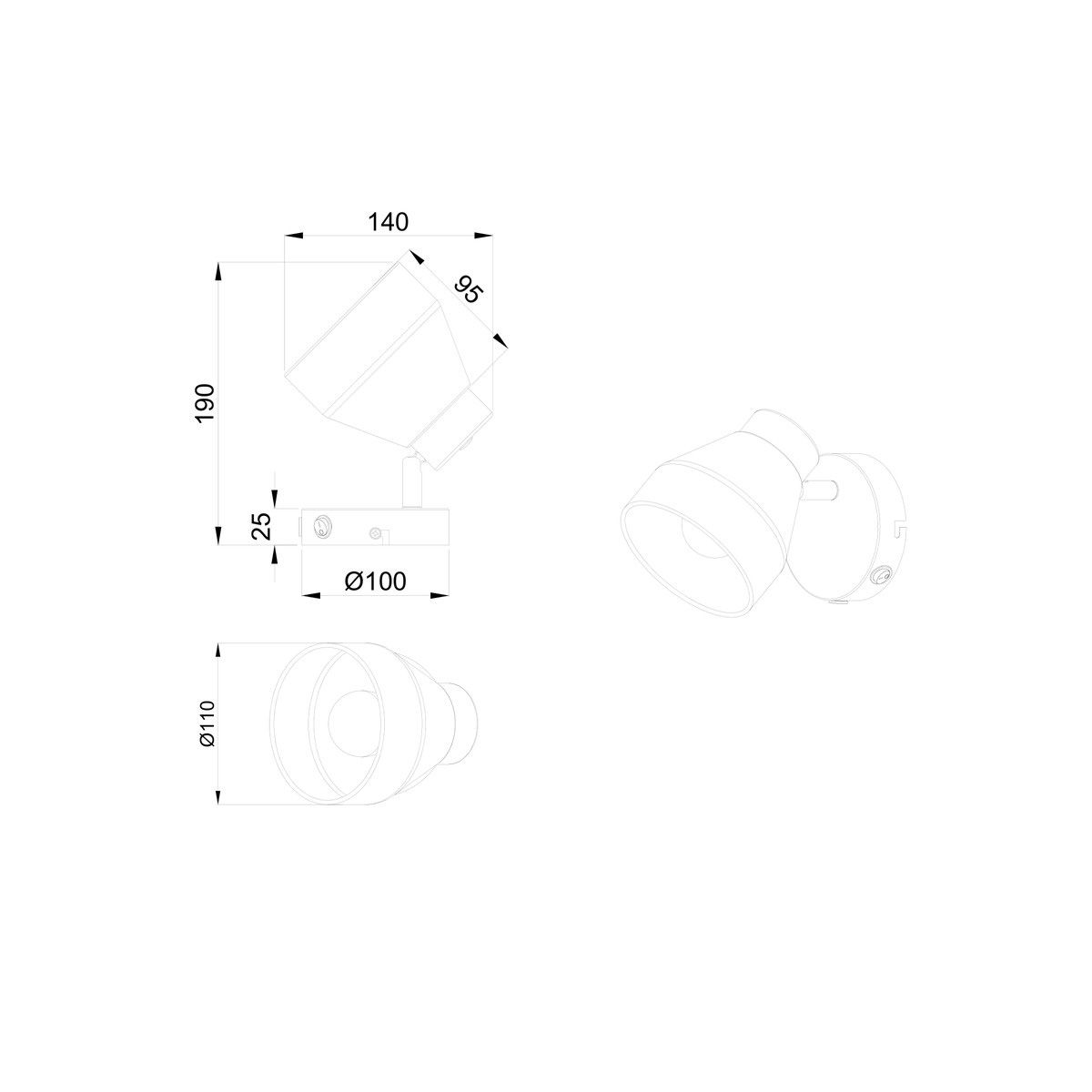 Lampade: Strahler, 1er, Schalter, 19 cm Höhe – Nuovo (secondo la descrizione) da Kreuzlingen venduto da Smart-Light 8