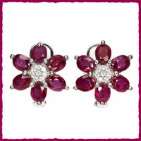 RED RUBY, Rubin 925 Silber Ohrringe