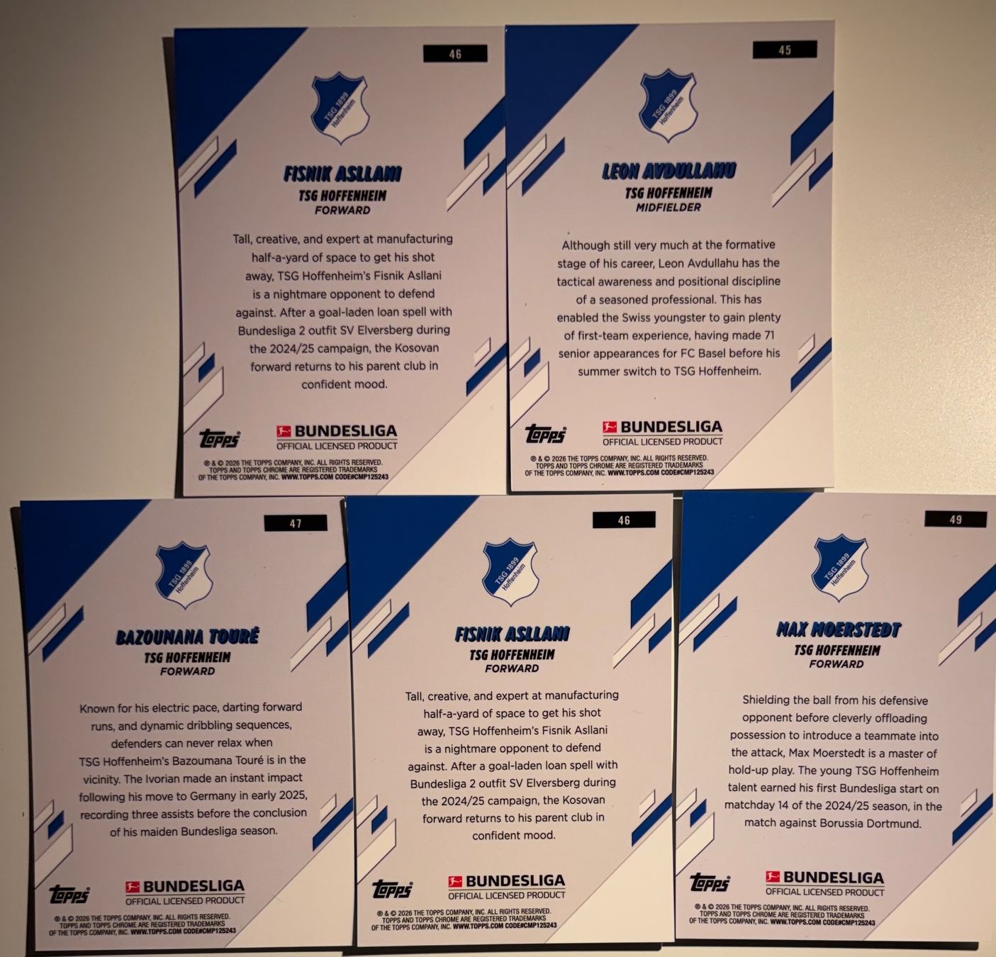Topps Carte collezionabili: TSG Hoffenheim Topps Chrome Bundesliga – Nuovo (secondo la descrizione) da Meilen venduto da rr0 1