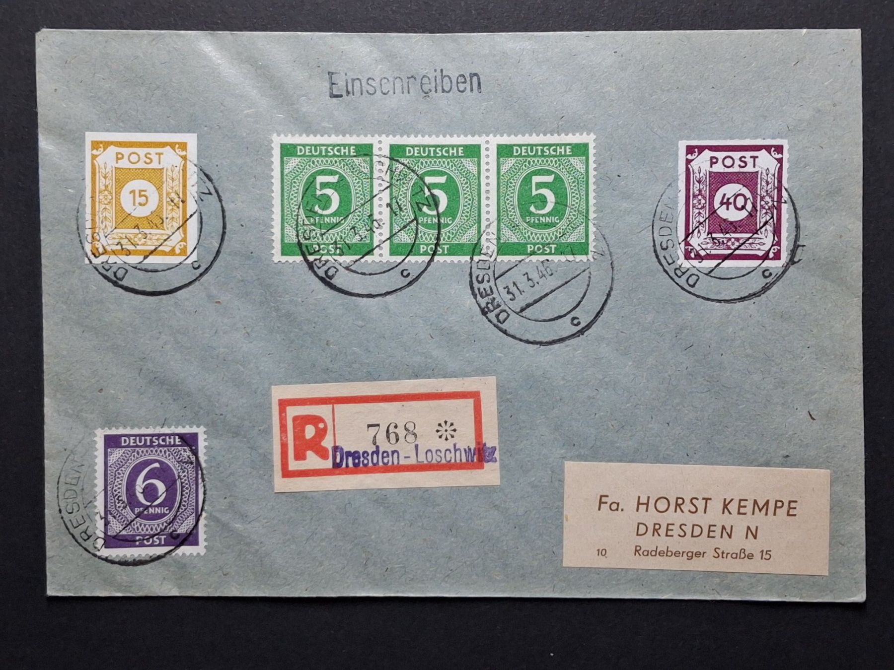 Tous les timbres: SBZ Bezirksprovisorien mit OPD Mischfrankatur – D'occasion à Kriens par Nidfeld45