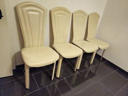 4 Esszimmer Stühle Creme / beige