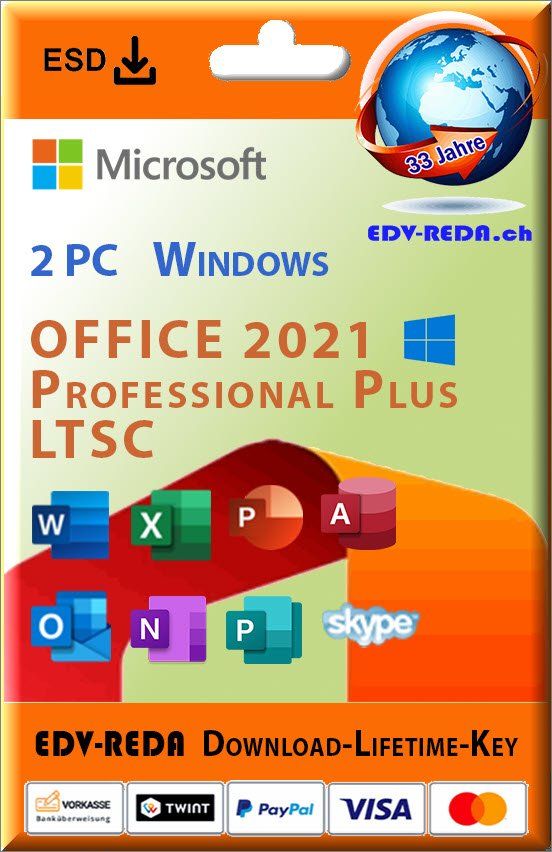 Microsoft Software: Microsoft Office 2021 Professional Plus 2PC Lifetime – Usato da Langenthal venduto da Reda