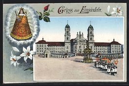 Einsiedeln, Prozession vor dem Kloster