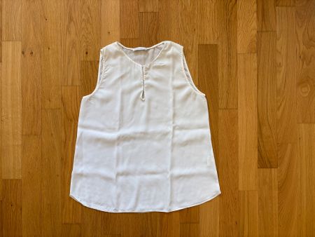 NILE - Sehr schönes Top/Bluse mit Seide in Off-White, Gr. S