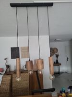 Holz-Pendelleuchte, 4-flammig, skandinavisch, Top Zustand!