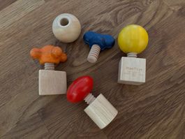 PlanToys Schraubbauteile Holz Kleinkind Lernspielzeug