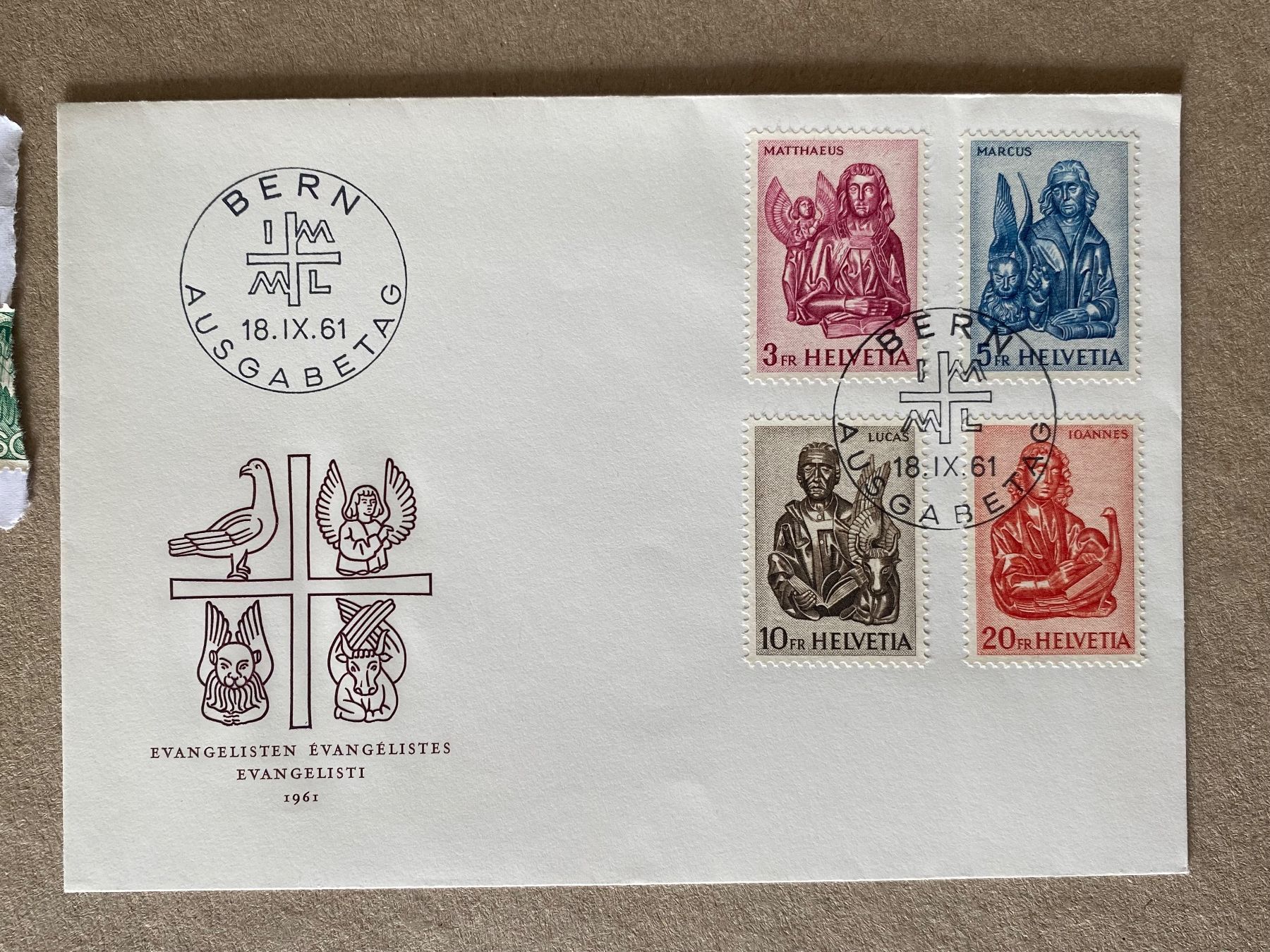 Tutti i francobolli: 381-384, FDC Evangelisten – Usato da Aarau venduto da hilde47