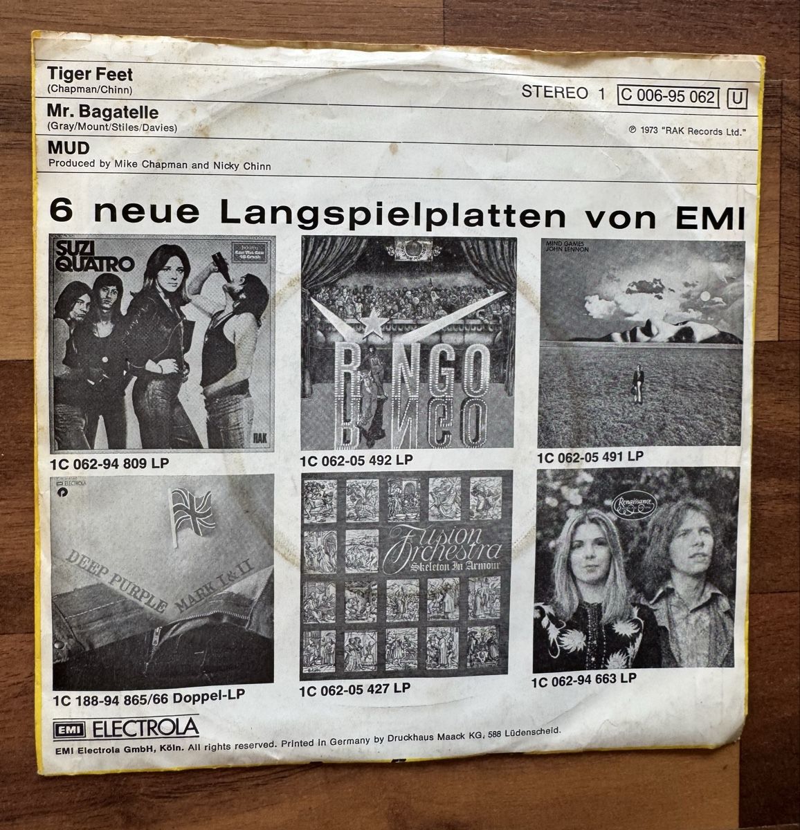 Schallplatten: Tiger Feet  - Mud- 7" Single- 70s – Gebraucht aus Rorbas von BlackstarRecords 1