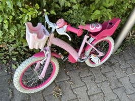 Kinder Fahrrad Pink Grösse 16 Hello Kitty mit Puppensitz