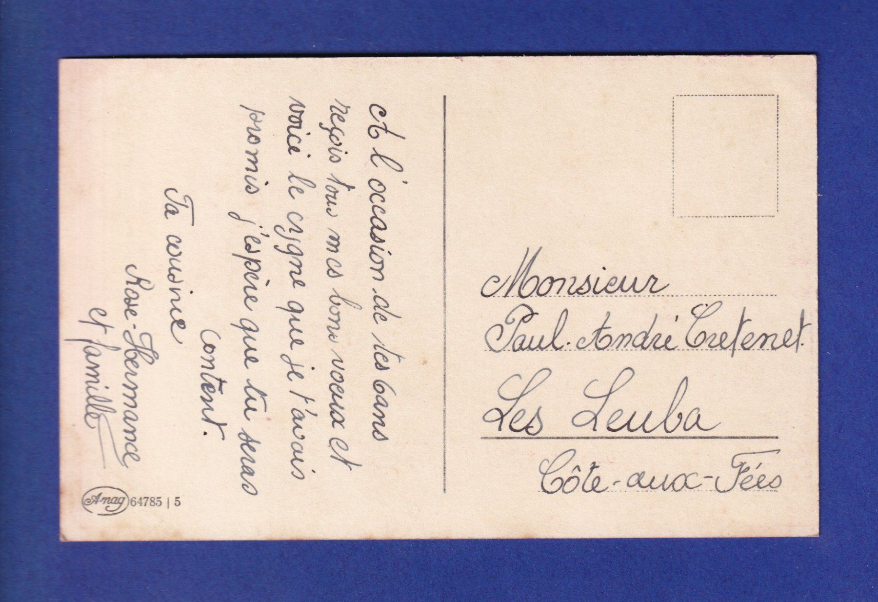 Cartoline postali: CHAT - Bonne Fête – Usato da Pully venduto da nicecards-shop 1