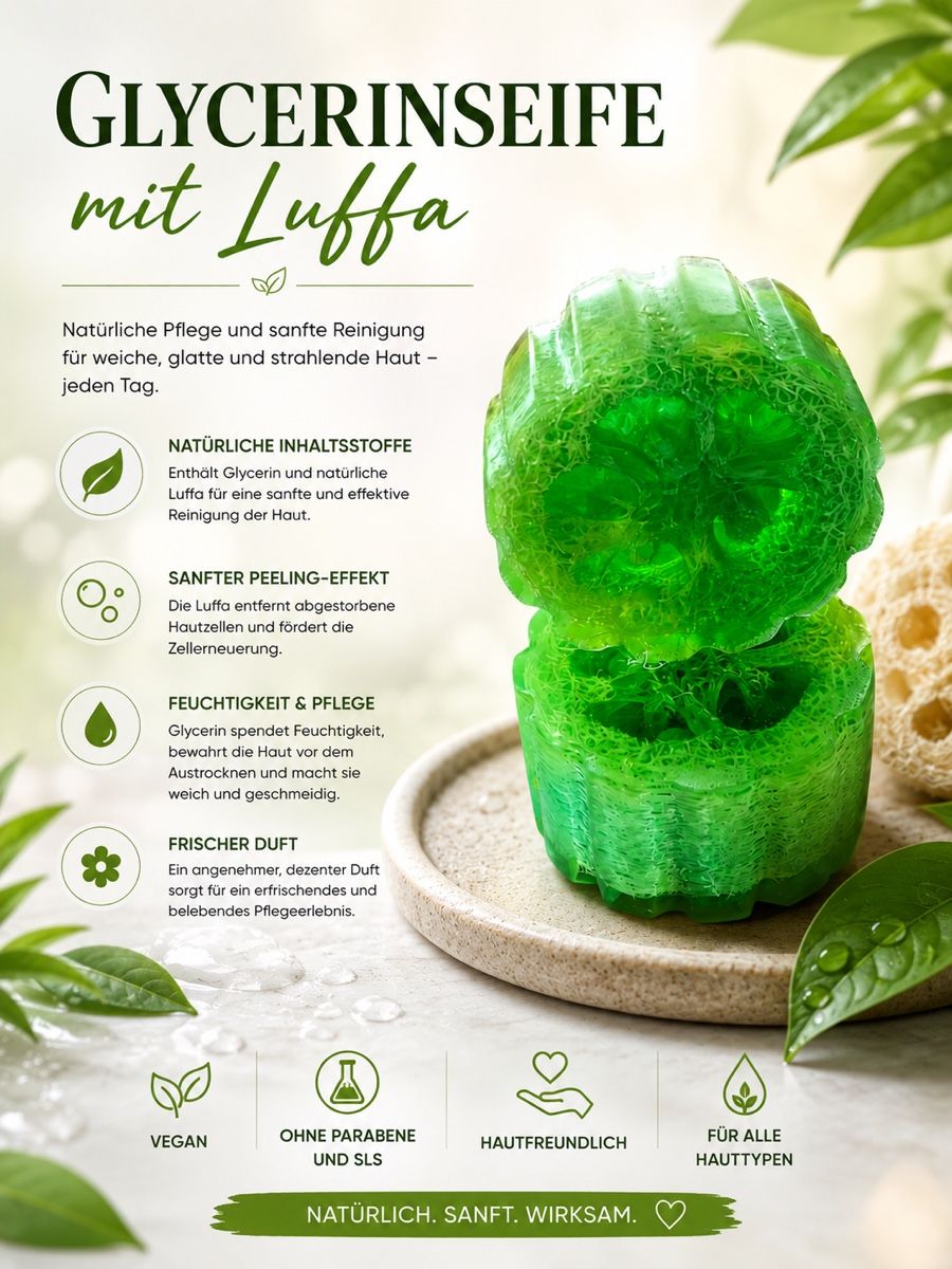 Doccia: Glycerinseife mit Luffa – Nuovo e nell'imballaggio originale da Winterthur venduto da Chiqita