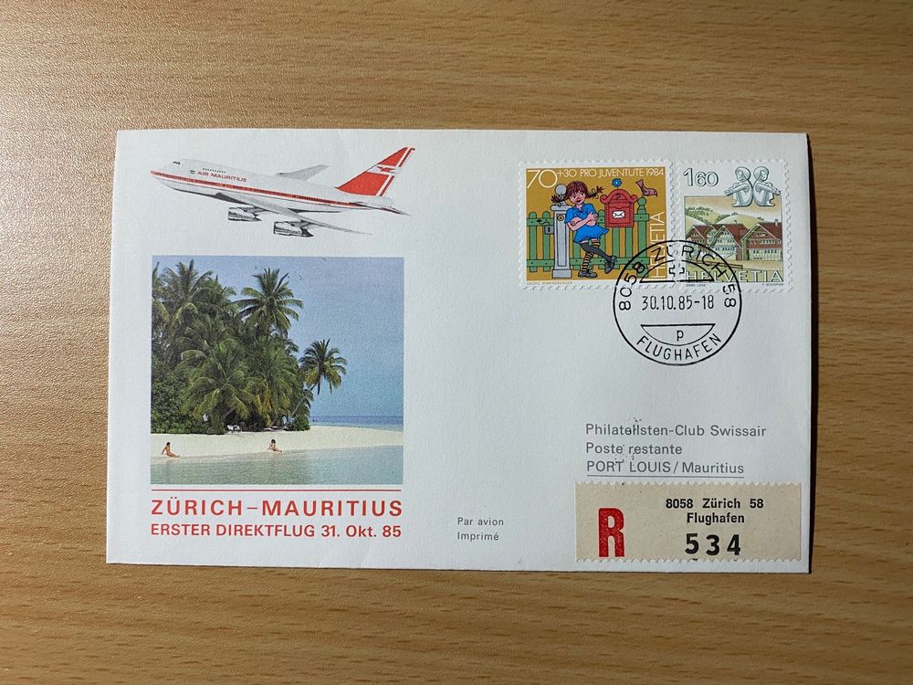 Air Mauritius Erstflug Zürich - Mauritius 1985 | Kaufen auf Ricardo