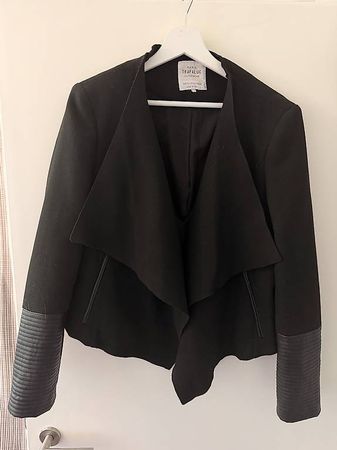 Zara schwarze Jacke/Blazer mit Leder, Gr. XL, wie neu