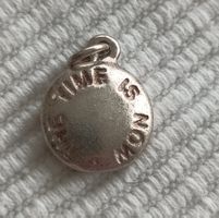 925 Silber Charm Anhänger - Time is Now - Jetzt sichern!
