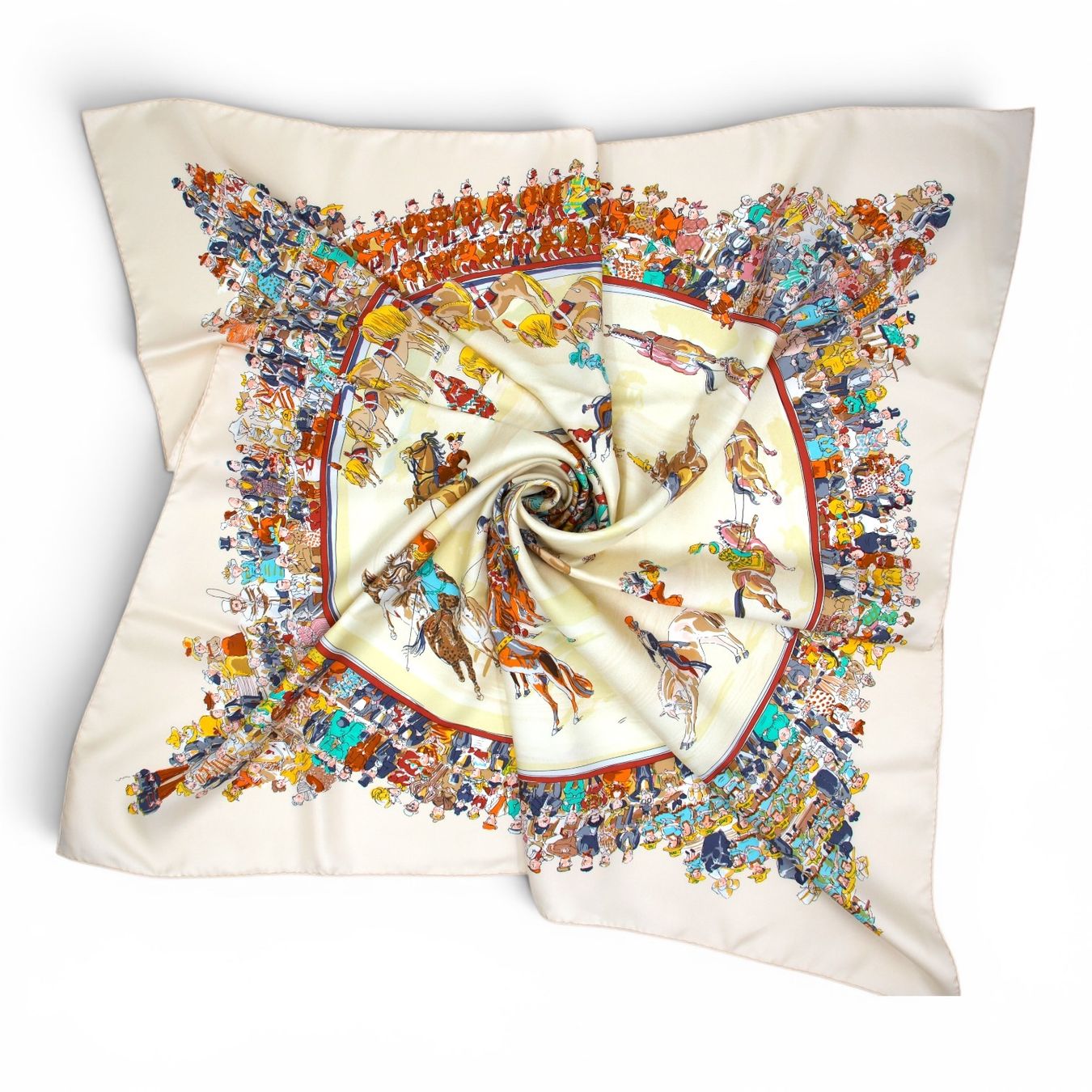 Hermès Foulard & Sciarpe: Hermès Carré "Cirque Molier" crème – Usato da Binningen venduto da Designerlabels 5