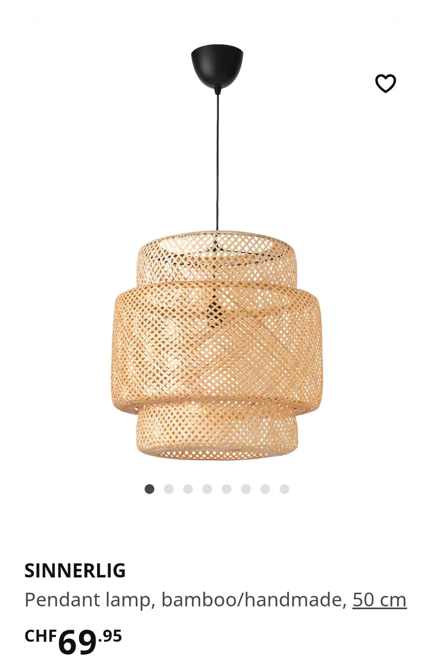 Ikea Kronleuchter & Deckenlampen: Sinnerling Rattan Lamp Ikea – Gebraucht aus Langenthal von  2
