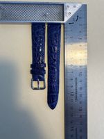 Uhrenarmband Leder blau Krokoprägung 18mm neuwertig