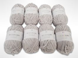 RICO DESIGN flauschiges Garn Silbergrau 8 Stk.