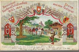 carte postale Biel -  KantonalSchutzenfest 1903