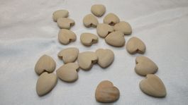 Herz Perle Holz mit Loch basteln dekorieren Kette 10 Stück