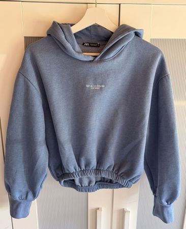Toller Hoodie, von Zara, blau mit Gummizugsaum, Gr. M
