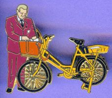 PTT   Pöstler mit Fahrrad