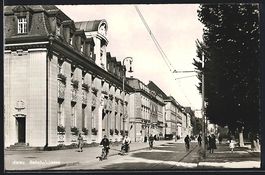 AK Aarau, Bahnhofstrasse und Radfahrer