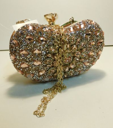 Clutch Handtasche Umhängetasche Neu  Champagner Farbig   wur