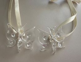 Christbaumschmuck 2 Schmetterlinge 🦋 aus filigranem Glas