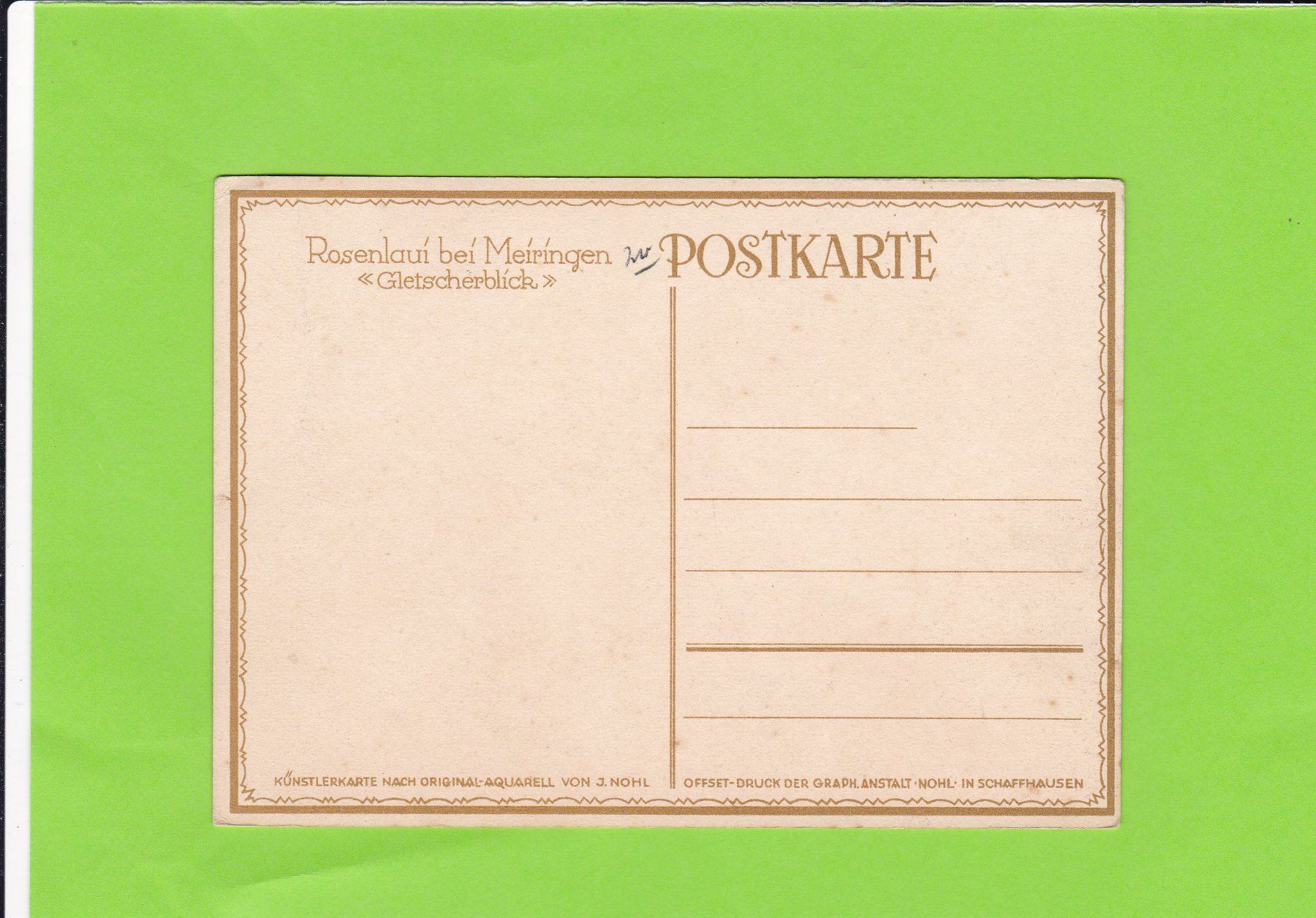 Cartoline postali: Rosenlaui "Gletscherblick" – Usato da St. Peterzell venduto da neckertal 1