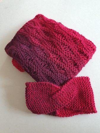 Schal und Stirnband als Set, gestrickt