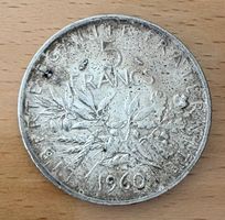 Lot de 2 pièces en argent métal (France, 1960 et 1961)