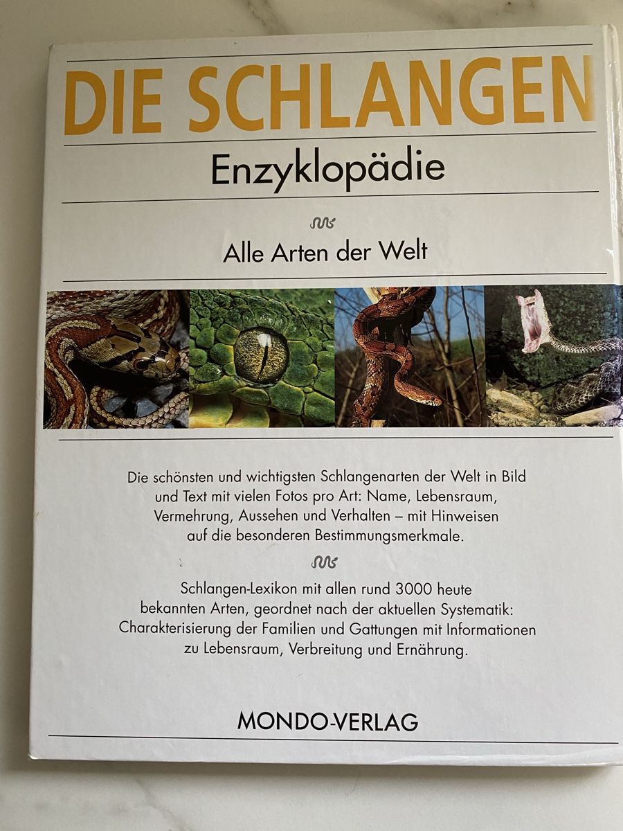 Libri: Die Schlangen Enzyklopädie – Usato da Zürich venduto da DidierTG 1