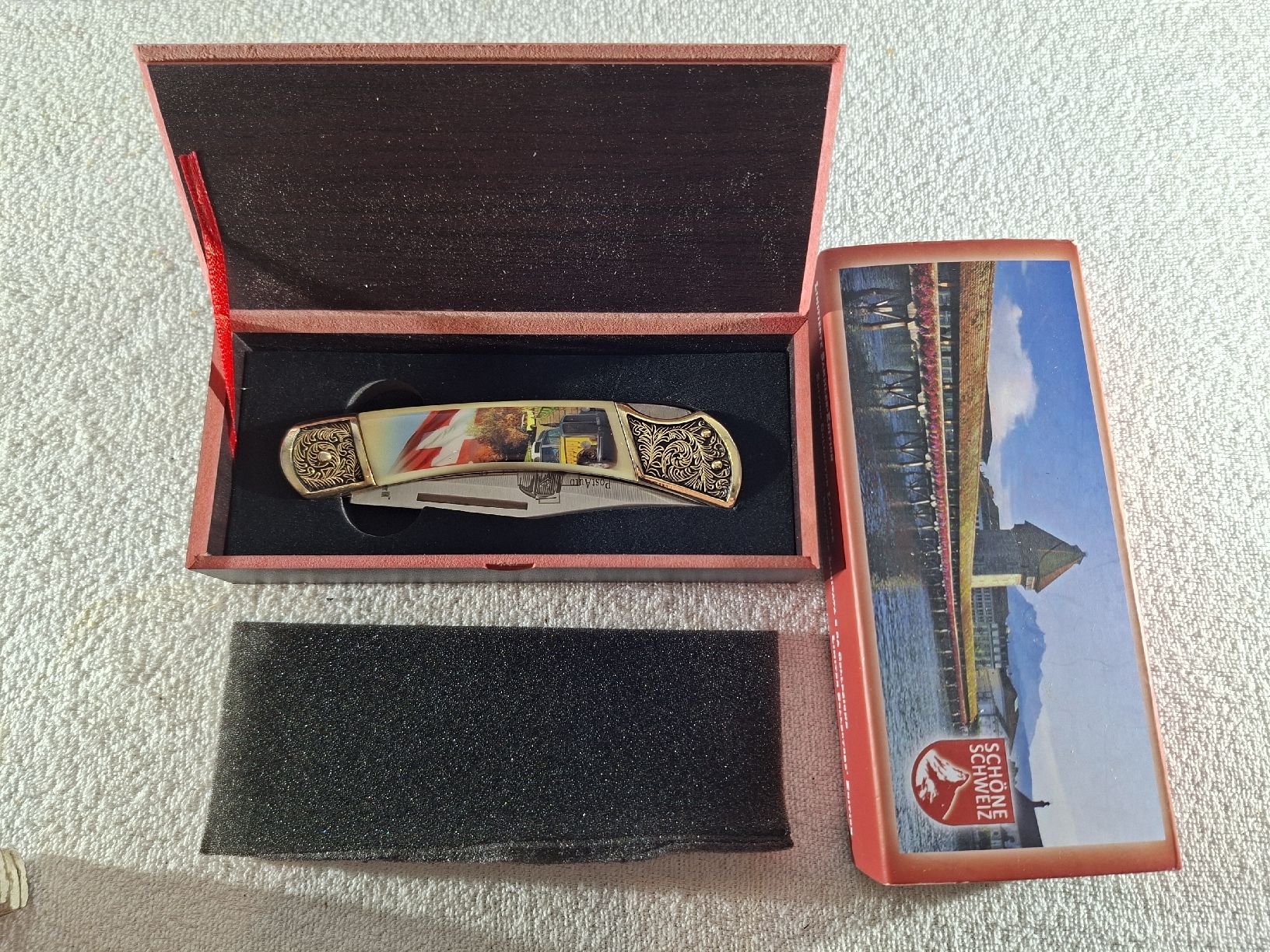 Taschenmesser: Falkner Klappmesser "Schöne Schweiz " Postauto – Neu (gemäss Beschreibung) aus Grindelwald von carro5