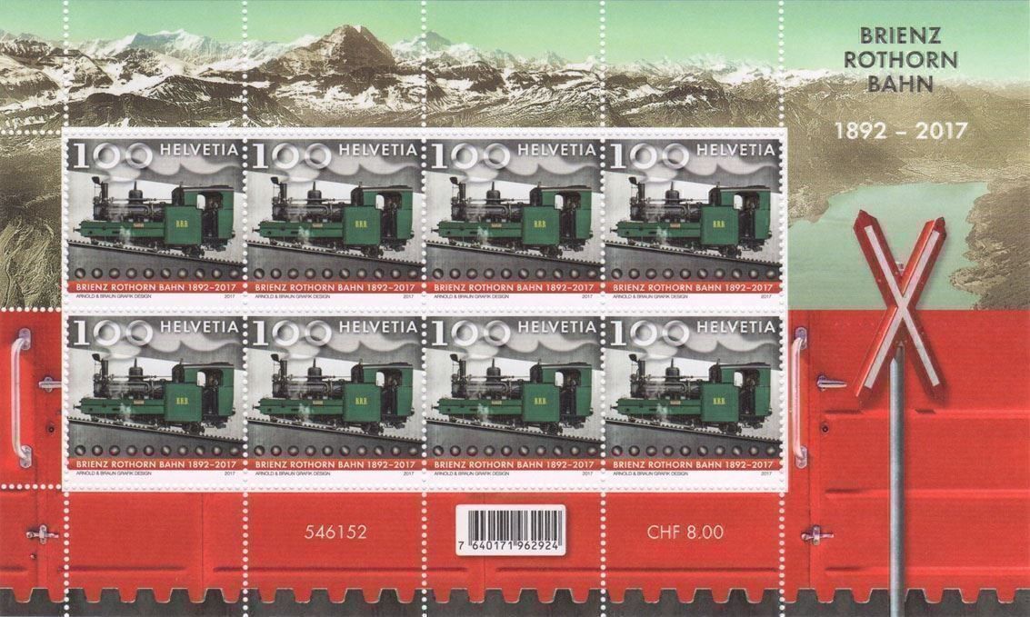 Tutti i francobolli: Kleinbogen Brienzer Rothornbahn** 2017 – Nuovo (secondo la descrizione) da Dottikon venduto da haeusibuh5
