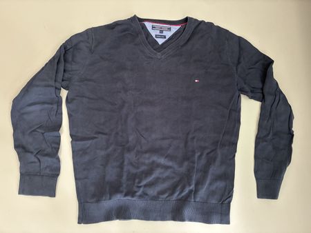 Tommy Hilfiger Sweater, Premium Cotton, Size L, Navy Blue