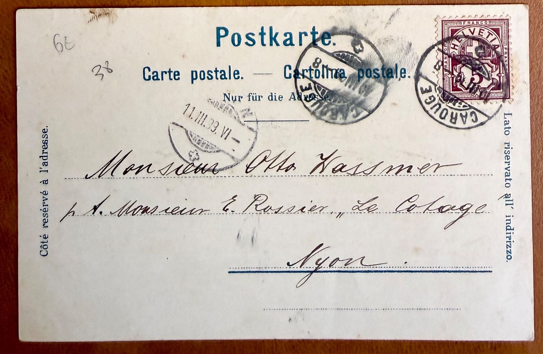 Cartoline postali: Genève - Litho de 1899 – Usato da Lutry venduto da Ediego 1