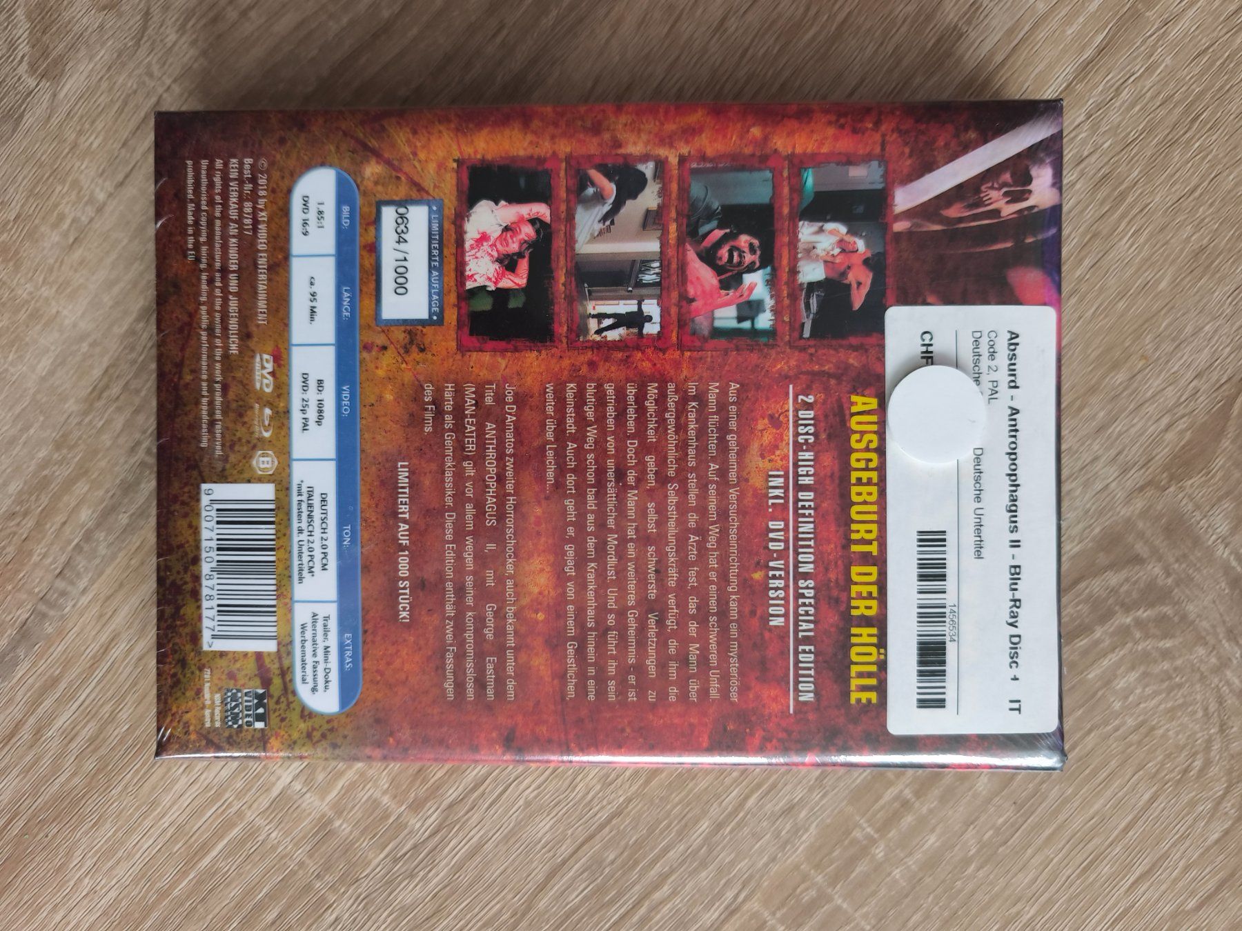 Tutti i DVDs: Absurd Anthrophagus II - Blu-ray Disc 2-Disc Ltd. Edition 58 – Nuovo e nell'imballaggio originale da Spreitenbach venduto da darylb04 1
