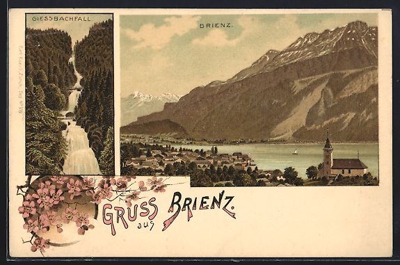 Ansichtskarten: Litho Brienz, Teilansicht mit Blick auf  – Gebraucht aus Berlin von bartko-reher