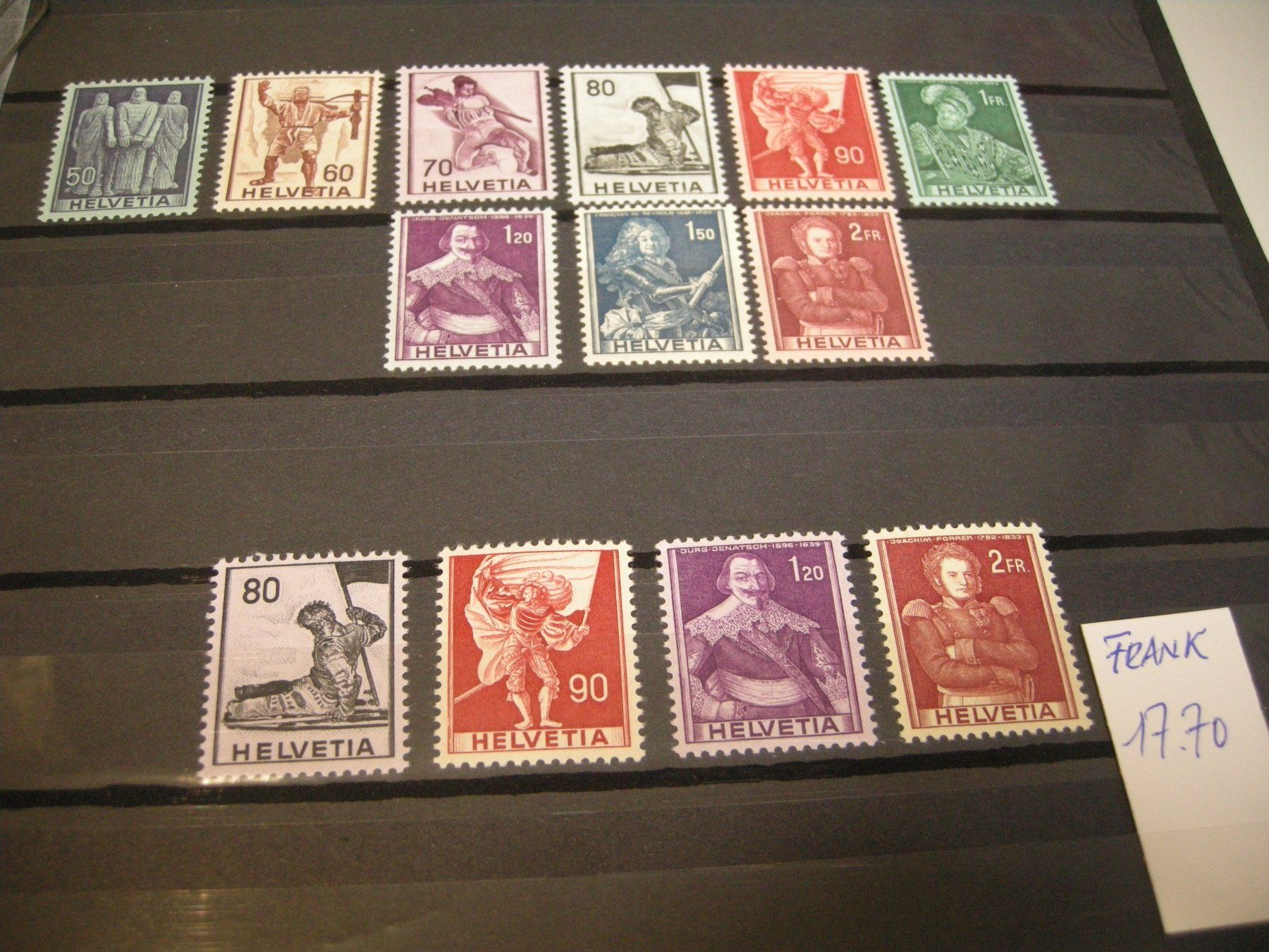 Tutti i francobolli: 1941/49/58  HIST.BILDER/TECHNIK, POSTFRISCH, 3 SÄTZE COMPLET – Usato da Rüti ZH venduto da jupi1945 2