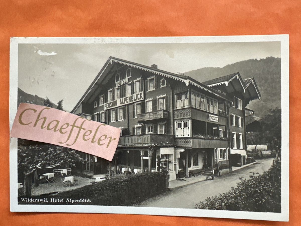 Cartoline postali: 1935 Hotel Alpenblick, Wilderswil – Usato da Zürich venduto da Chaeffeler