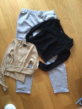 3tlg elegantes Set Hose und 2 langarm Shirts in Gr.M