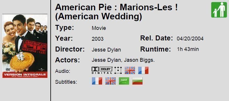 Tutti i DVDs: American Pie : Marions-Les ! – Usato da La Magne venduto da materielavendre 1