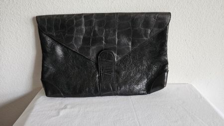 Elegante Vintage-Clutch aus Leder, Made in Italy🇮🇹
