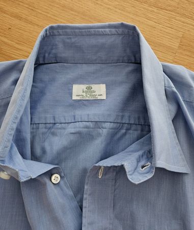 Hemd von Borrelli, Napoli, hellblau, kurzarm, Gr.XL