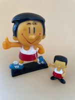 2x Werbung Werbefigur Trimm Dich Adidas & Heimo 70er Jahre